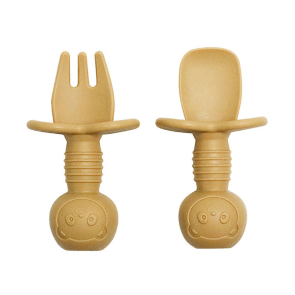Silicone baby Fork & Spoon - 图片 2