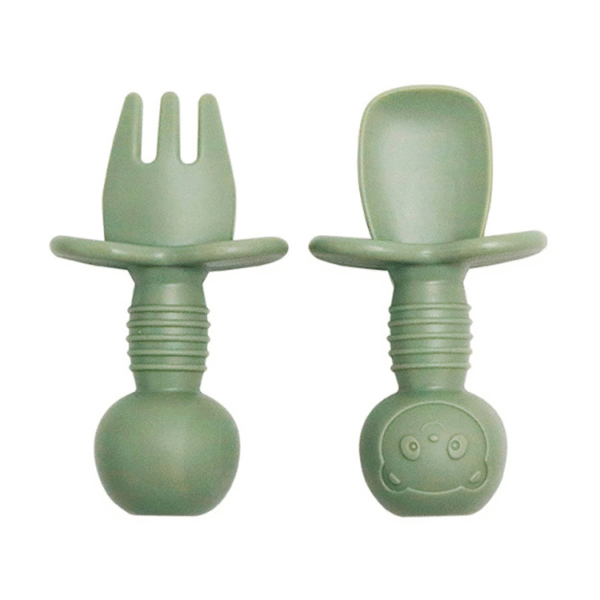 Silicone baby Fork & Spoon - 图片 4