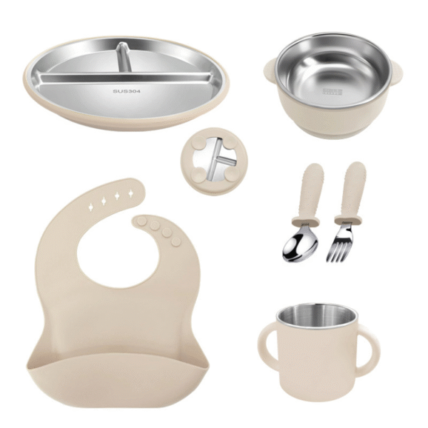 6 in 1 Stainless steel silicone feeding sets - 图片 9