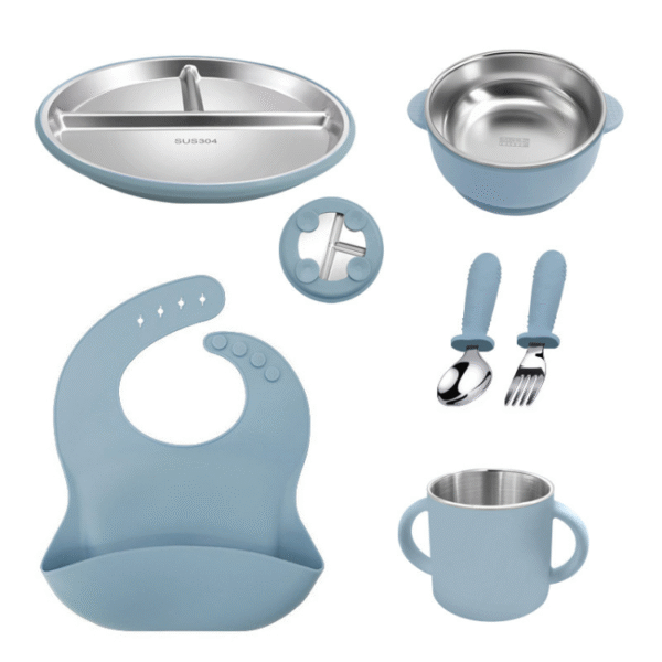 6 in 1 Stainless steel silicone feeding sets - 图片 8
