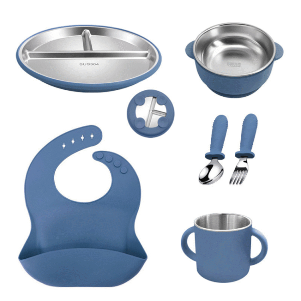 6 in 1 Stainless steel silicone feeding sets - 图片 7
