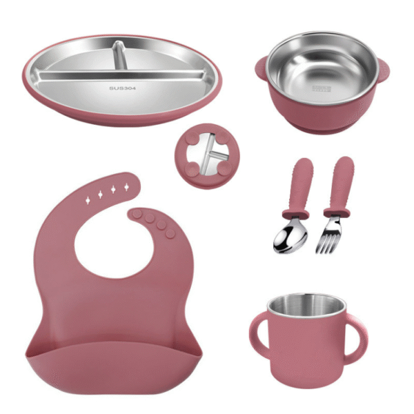6 in 1 Stainless steel silicone feeding sets - 图片 6