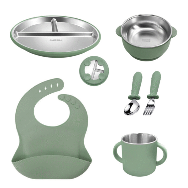 6 in 1 Stainless steel silicone feeding sets - 图片 5